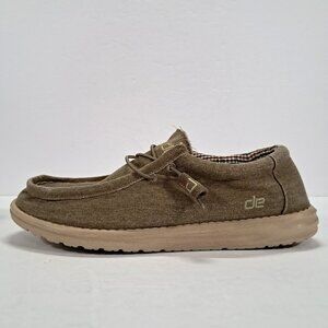 Hey Dude Wally Shoes Men 8 Brown Casual Slip On Loafers